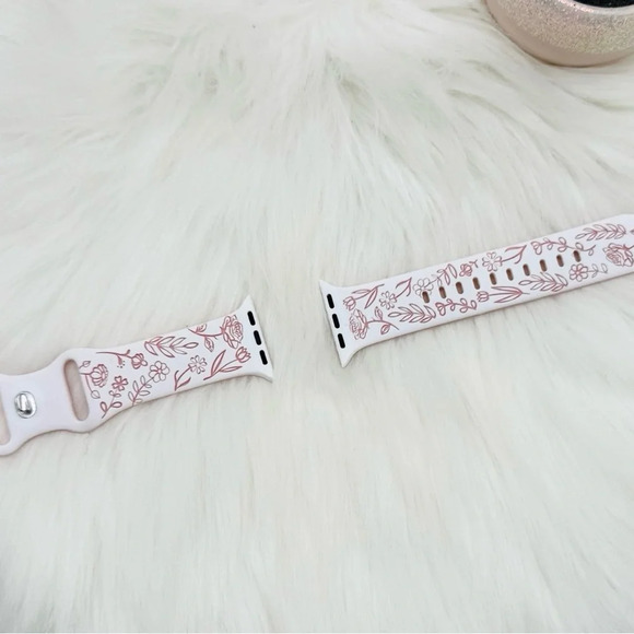 New Floral Design Apple Watch Bands  42mm 44mm 45mm 49mm Pink Bundle 1 - Picture 4 of 7